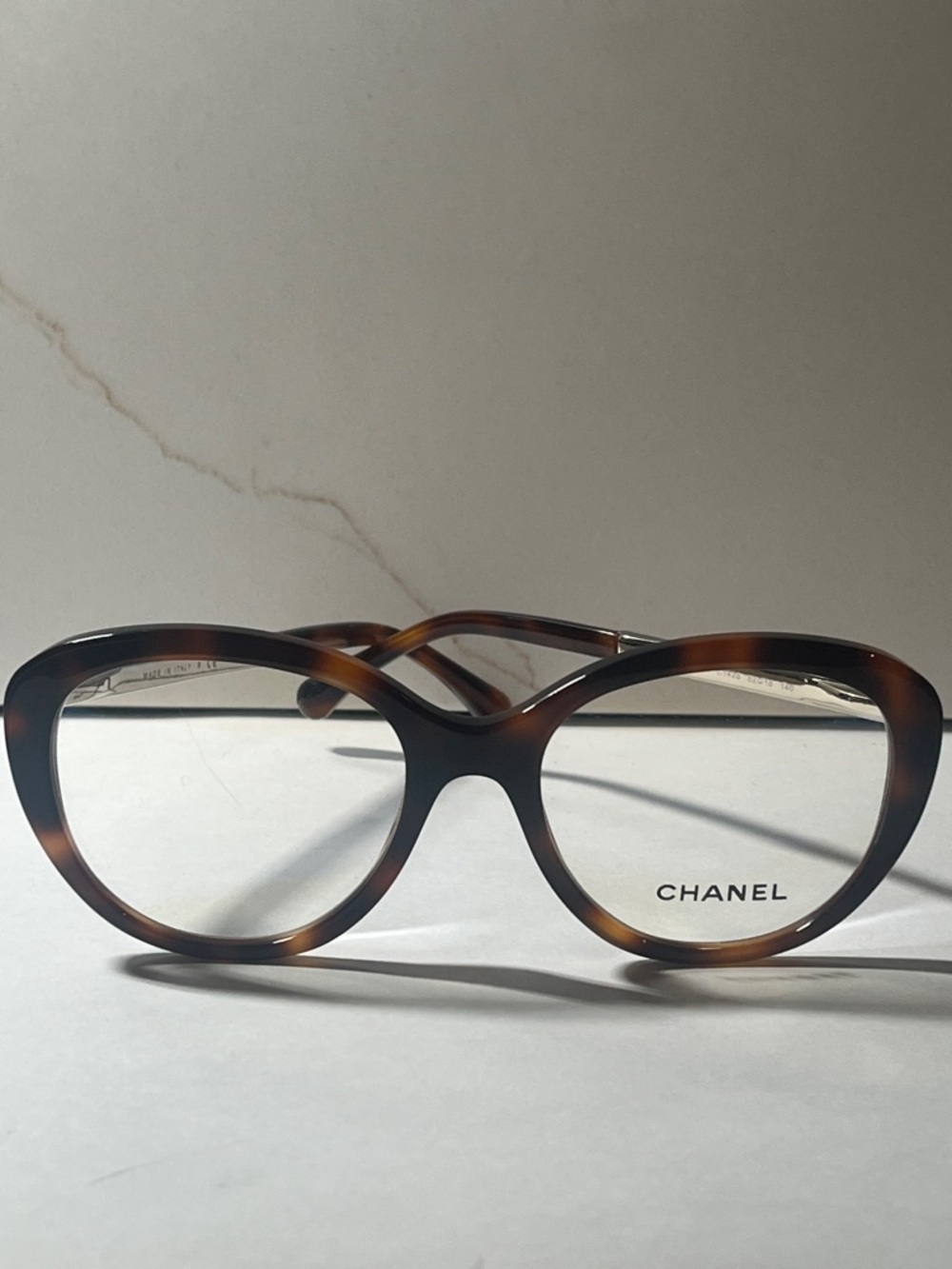 CHANEL Tortoiseshell Brown Cat-Eye Glasses